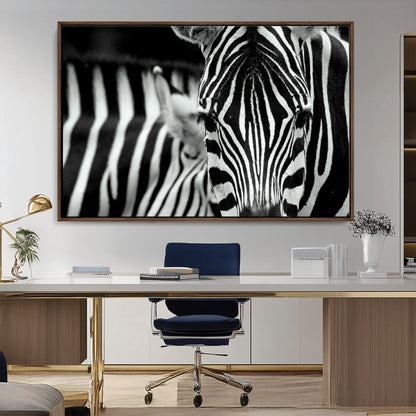 43631-MGV-CV-36X24-Black and White Zebra Wall Art – Modern Animal Print Canvas Artwork for Living Room, Bedroom, or Office Decor