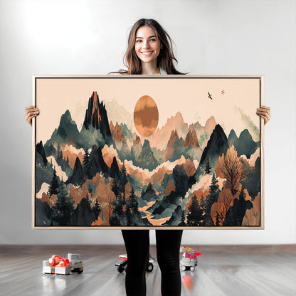 46509506-MGV-CV-36X24-Mountain Wall Art – Sunset Canvas Print, Nature Inspired Artwork, Scenic Wall Decor for Living Room, Bedroom, Office