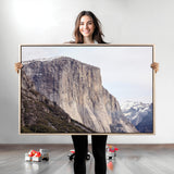 74506434-MGV-CV-36X24-El Capitan Wall Art Canvas Print, Framed Yosemite Cliff Art Picture Print, Sierra Nevada Perfect Sierra Minimalism Decor Artwork