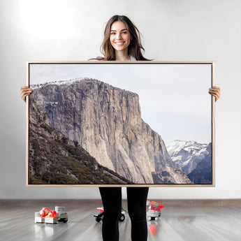 74506434-MGV-CV-36X24-El Capitan Wall Art Canvas Print, Framed Yosemite Cliff Art Picture Print, Sierra Nevada Perfect Sierra Minimalism Decor Artwork