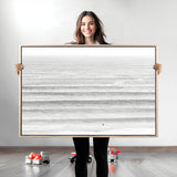 66534476-MGV-CV-36X24-Lone Surfer Wall Art Canvas Print, Framed Ocean Waves Art Picture Print, Minimal Sea Perfect Minimal Coastal Decor Artwork