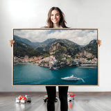20321590-MGV-CV-36X24-Amalfi Coast Wall Art Canvas Print, Framed Italy Travel Art Picture Print, Mediterranean Landscape Perfect Mediterranean Coastal