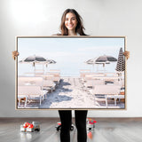 67623952-MGV-CV-36X24-Minimalist Beach Wall Art Canvas Print, Framed Pastel Sand Art Picture Print, Beach Aesthetic Perfect Coastal Minimalist Decor