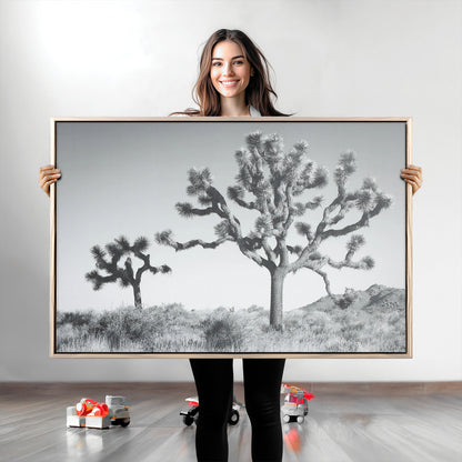 58647785-MGV-CV-36X24-Calm Earthy Aesthetic Wall Art Canvas Print, Framed Arid Terrain Decor Art Picture Print, Joshua Tree Perfect Rustic Minimalist