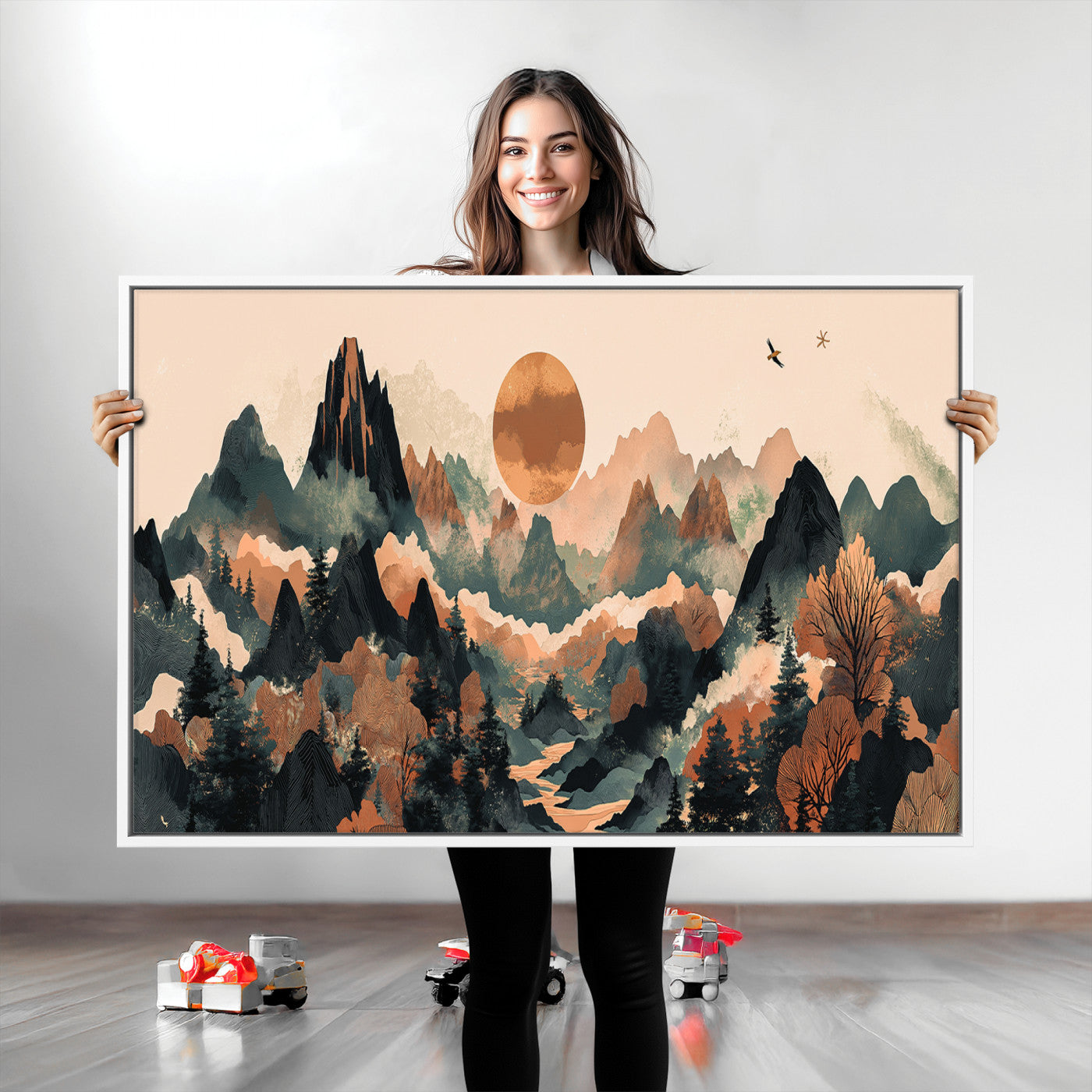46509506-MGV-CV-36X24-Mountain Wall Art – Sunset Canvas Print, Nature Inspired Artwork, Scenic Wall Decor for Living Room, Bedroom, Office