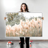 21826392-MGV-CV-36X24-Pampas Grass Wall Art Canvas Print, Framed Soft Pampas Art Picture Print, Pastel Grasses Perfect Soft Neutral Boho Decor Artwork