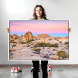 96167137-MGV-CV-36X24-Vibrant Sunset Sky Wall Art Canvas Print, Framed Joshua Tree Art Picture Print, Rugged Terrain Perfect Southwestern Boho Decor
