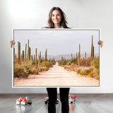 30742780-MGV-CV-36X24-Desert Cactus Wall Art Canvas Print, Framed Southwestern Art Picture Print, Bohemian Western Perfect Southwestern Boho Decor