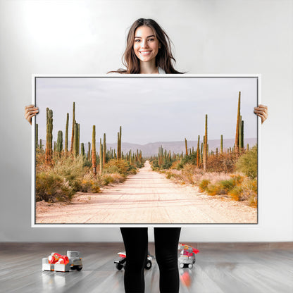 30742780-MGV-CV-36X24-Desert Cactus Wall Art Canvas Print, Framed Southwestern Art Picture Print, Bohemian Western Perfect Southwestern Boho Decor