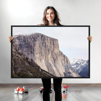 74506434-MGV-CV-36X24-El Capitan Wall Art Canvas Print, Framed Yosemite Cliff Art Picture Print, Sierra Nevada Perfect Sierra Minimalism Decor Artwork
