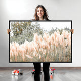21826392-MGV-CV-36X24-Pampas Grass Wall Art Canvas Print, Framed Soft Pampas Art Picture Print, Pastel Grasses Perfect Soft Neutral Boho Decor Artwork