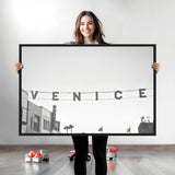 68254589-MGV-CV-36X24-Venice Sign Wall Art Canvas Print, Framed Venice Letters Art Picture Print, Los Angeles Perfect Minimalist Urban Decor Artwork