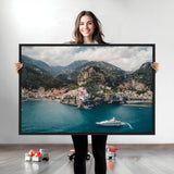 20321590-MGV-CV-36X24-Amalfi Coast Wall Art Canvas Print, Framed Italy Travel Art Picture Print, Mediterranean Landscape Perfect Mediterranean Coastal