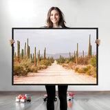 30742780-MGV-CV-36X24-Desert Cactus Wall Art Canvas Print, Framed Southwestern Art Picture Print, Bohemian Western Perfect Southwestern Boho Decor