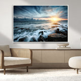 33428-MGV-CV-36X24-Ocean Sunrise Wall Art – Serene Seascape Canvas Print, Coastal Home or Office Decor, Perfect for Living Room, Bedroom, or Study