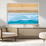 43046-MGV-CV-36X24-Aerial Beach Wall Art – Serene Ocean Waves & Sandy Shore Canvas Print, Coastal Home Decor for Living Room, Bedroom or Office