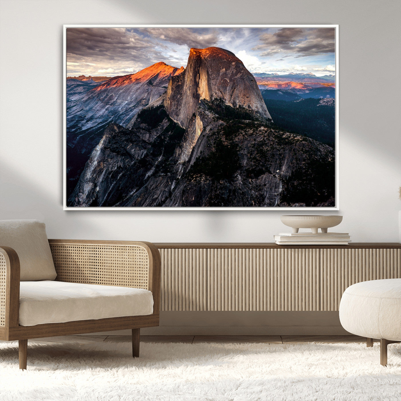 31332-MGV-CV-36X24-Mountain Landscape Wall Art – Majestic Sunset Rock Formation Canvas Print, Nature Scenic Decor for Living Room, Office, Cabin or