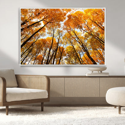 11823-MGV-CV-36X24-Golden Autumn Tree Canopy Wall Art – Stunning Fall Forest Leaves Print, Warm Seasonal Nature Decor for Home, Office or Cabin