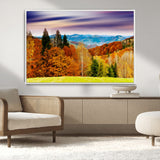 58007-MGV-FC-36X24_White-Autumn Mountain Landscape Wall Art – Stunning Fall Forest Canvas Print, Cozy Nature Decor for Home or Office