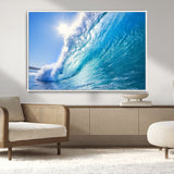 37494-MGV-CV-36X24-Ocean Wave Canvas Art – Stunning Blue Wave Photography, Coastal Wall Decor for Living Room, Bedroom or Office