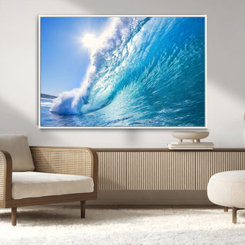 37494-MGV-CV-36X24-Ocean Wave Canvas Art – Stunning Blue Wave Photography, Coastal Wall Decor for Living Room, Bedroom or Office