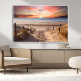 78111-MGV-CV-36X24-Sunset Pathway Wall Art – Panoramic Coastal Canvas Print, Tranquil Beach Decor for Living Room, Office or Bedroom