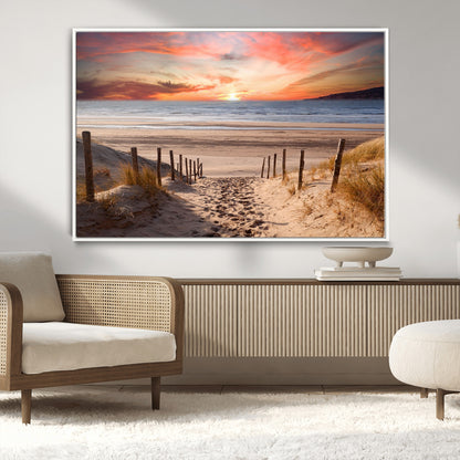 78111-MGV-CV-36X24-Sunset Pathway Wall Art – Panoramic Coastal Canvas Print, Tranquil Beach Decor for Living Room, Office or Bedroom