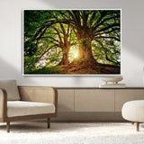 52150-MGV-CV-36X24-Majestic Tree Wall Art – Large Nature Canvas Print with Sunlight Through Branches, Rustic Forest Decor for Living Room, Bedroom or