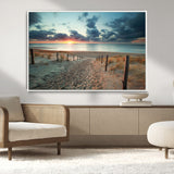 25788-MGV-CV-36X24-Sunset Beach Path Wall Art – Scenic Coastal Dunes and Ocean Canvas Print, Tranquil Seaside Landscape Decor for Living Room or