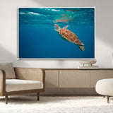 91440-MGV-CV-36X24-Sea Turtle Wall Art – Ocean Turtle Canvas Print, Underwater Marine Life Decor for Living Room, Office, Beach House or Bathroom