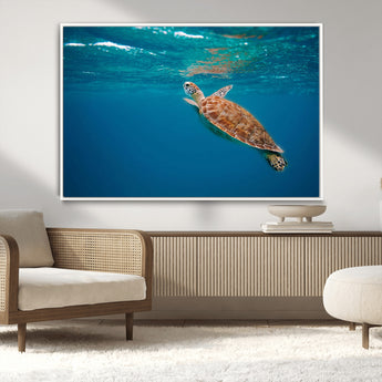 91440-MGV-CV-36X24-Sea Turtle Wall Art – Ocean Turtle Canvas Print, Underwater Marine Life Decor for Living Room, Office, Beach House or Bathroom