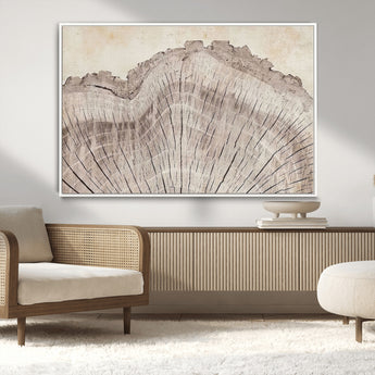 67528-MGV-CV-36X24-Wood Ring Wall Art Canvas Print, Framed Tree Ring Art Picture Print, Rustic Tree Ring Perfect Neutral Boho Decor Artwork