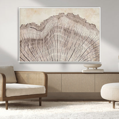 67528-MGV-CV-36X24-Wood Ring Wall Art Canvas Print, Framed Tree Ring Art Picture Print, Rustic Tree Ring Perfect Neutral Boho Decor Artwork