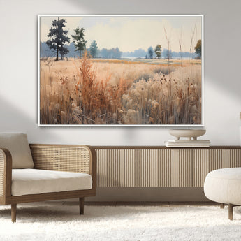 98822-MGV-CV-36X24-Autumn Meadow Wall Art – Tranquil Grassland Landscape Canvas Print, Rustic Country Decor for Living Room, Bedroom or Farmhouse