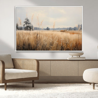 38193-MGV-CV-36X24-Golden Meadow Wall Art – Serene Grassland Landscape Canvas Print, Rustic Nature Decor for Bedroom, Living Room or Farmhouse