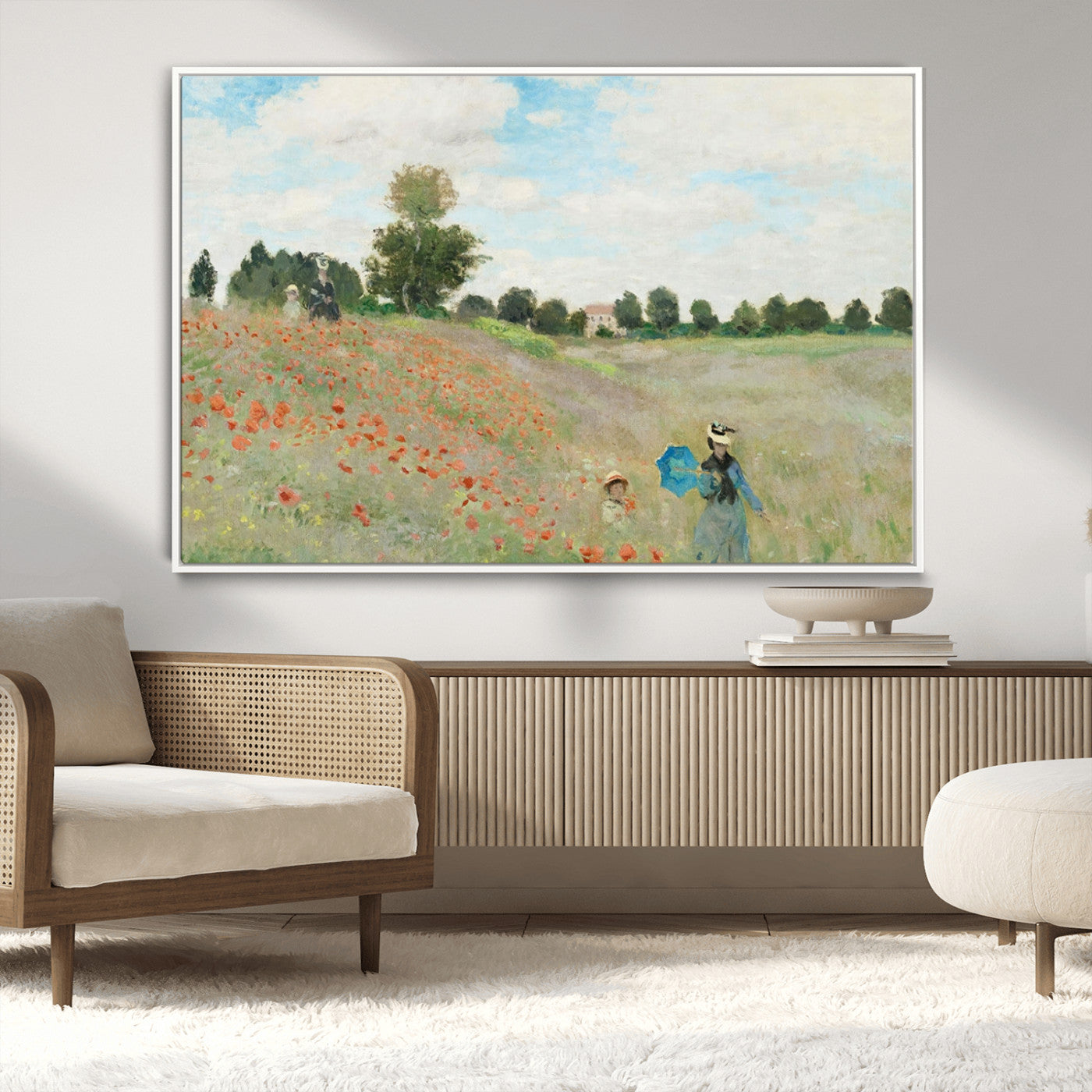 74890-MGV-CV-36X24-Monet Poppy Field Wall Art – Impressionist Landscape Canvas Print, Classic French Artwork for Living Room, Bedroom or Office Decor