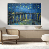 94605-MGV-CV-36X24-Starry Night Over the Rhone Wall Art – Vincent van Gogh Canvas Print, Famous Impressionist Painting for Living Room, Office
