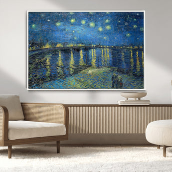 94605-MGV-CV-36X24-Starry Night Over the Rhone Wall Art – Vincent van Gogh Canvas Print, Famous Impressionist Painting for Living Room, Office