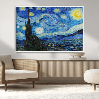 39177-MGV-CV-36X24-Starry Night Wall Art – Vincent van Gogh Famous Painting Canvas Print, Timeless Starry Sky Decor for Living Room, Bedroom or