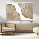 99692-MGV-CV-36X24-Tree Ring Linocut Wall Art Canvas Print, Framed Wood Cut Art Picture Print, Tree Rings Perfect Minimalist Rustic Decor Artwork