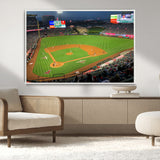 93707-MGV-CV-36X24-Los Angeles Stadium Wall Art Canvas Print, Framed Angel Stadium Field Art Picture Print, Anaheim Stadium Perfect Sports Room Decor