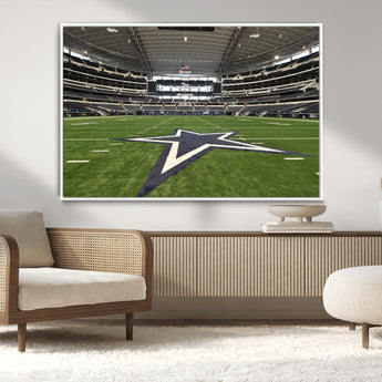 14834-MGV-CV-36X24-Dallas Att Stadium Wall Art Canvas Print, Framed Texas NFL Stadium Art Picture Print, American Football Stadium Perfect Sports