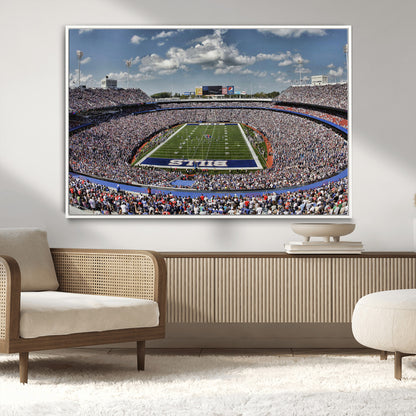 76491-MGV-CV-36X24-Buffalo Bills Stadium Wall Art Canvas Print, Framed Bills Stadium Art Picture Print, Highmark Stadium Perfect Sport Room Decor