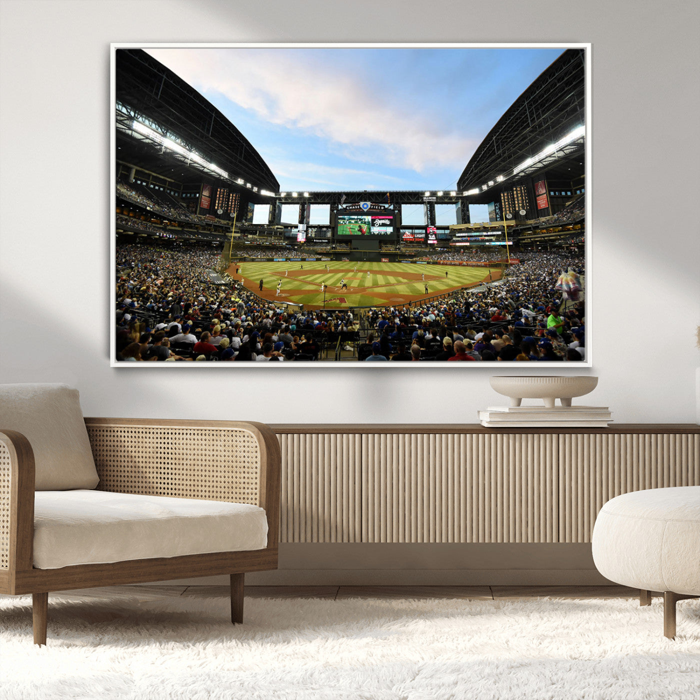 92672-MGV-CV-36X24-Chase Field Stadium Wall Art Canvas Print, Framed Arizona Stadium Art Picture Print, Chase Stadium Perfect Sports Room Decor