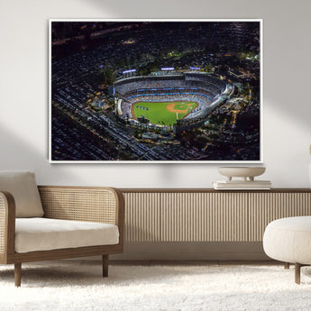 16515-MGV-CV-36X24-Dodgers Stadium Wall Art Canvas Print, Framed Baseball Stadium Art Picture Print, Dodgers Field Perfect Sport Room Decor Artwork