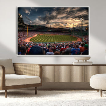 53432-MGV-CV-36X24-Fenway Park Stadium Wall Art Canvas Print, Framed Boston Baseball Stadium Art Picture Print, Massachusetts Fenway Park Perfect