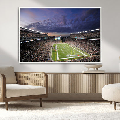 52712-MGV-CV-36X24-Gillette Stadium Field Wall Art Canvas Print, Framed Massachusetts Stadium Art Picture Print, Gillette Stadium Perfect Sport Room