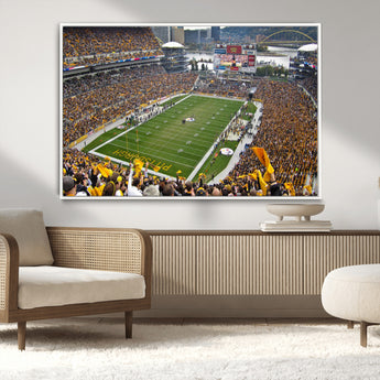 51419-MGV-CV-36X24-Heinz Field Wall Art Canvas Print, Framed Pittsburgh Stadium Field Art Picture Print, Heinz Stadium Field Perfect Sports Room
