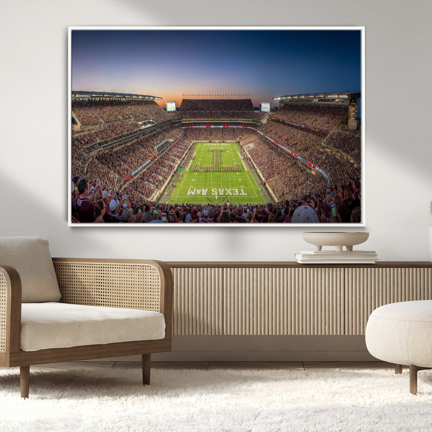 17421-MGV-CV-36X24-Kyle Field Wall Art Canvas Print, Framed Texas Stadium Art Picture Print, Kyle Field Stadium Perfect Sport Room Decor Artwork