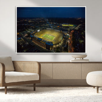 52519-MGV-CV-36X24-Michigan Football Stadium Wall Art Canvas Print, Framed Michigan Stadium Art Picture Print, Michigan Wolverines Field Perfect